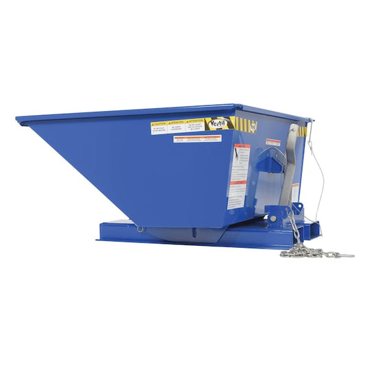 Vestil D-33-LD-LP Low Profile Self Dumping Hopper, 2,000 lb. Capacity, Blue, 0.33 Cubic Yards