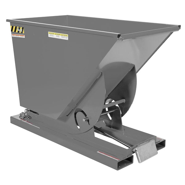 Vestil D-75-HD-GY-MG Heavy Duty Self-Dump Hopper .75 Cubic Yard 6000 lb Machine Gray