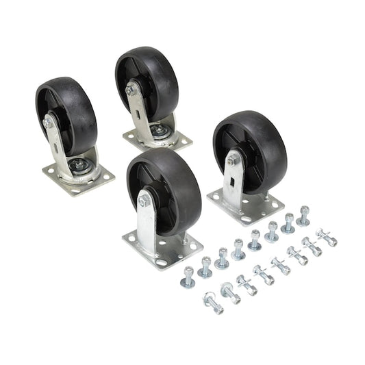 Vestil D-CK4-GFN6-2 Caster Kit For Self-Dumping Hoppers, Glass Filled Nylon, 6" x 2", 4800 lb Capacity