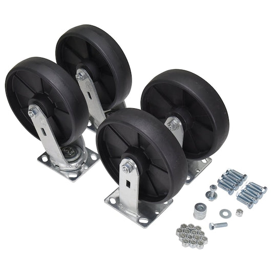 Vestil D-CK4-GFN8-2 Caster Kit For Self-Dumping Hoppers, Glass Filled Nylon, 8" x 2", 5000 lb Capacity