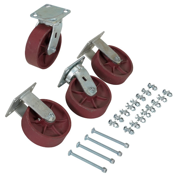 Vestil D-CK4-SC6-2HD 6"X2" DUCTILE STEEL CASTER KIT 8000# CAP, PK4