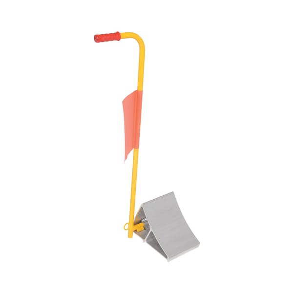 Vestil EALUM-7-H-FL Alum. Whl. Chock with Hdl. and Flag