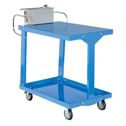 Vestil EASY-A-2436-WT Easy Access Stock Truck w/Table, 24 x 36, Steel, 1200 lb Load Capacity, 2 Shelves, 41.5 L, 24 W