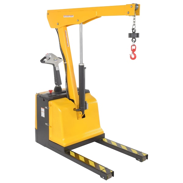 Vestil EPFC-16-LP Steel Electric Powered Low Profile Floor Crane 1600 Lb. Capacity Yellow