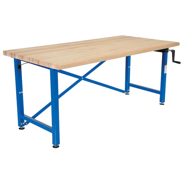 Vestil EWB-7236 Hydraulic Manual Adjustable Ergonomic Work Benches, 60" W, 44" Height, 750 lb., Folding