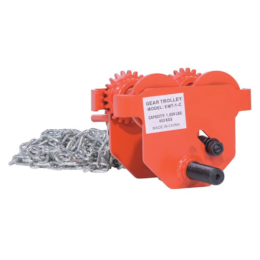 Vestil E-MT-1-C Low Profile Eye Manual Trolley - Geared