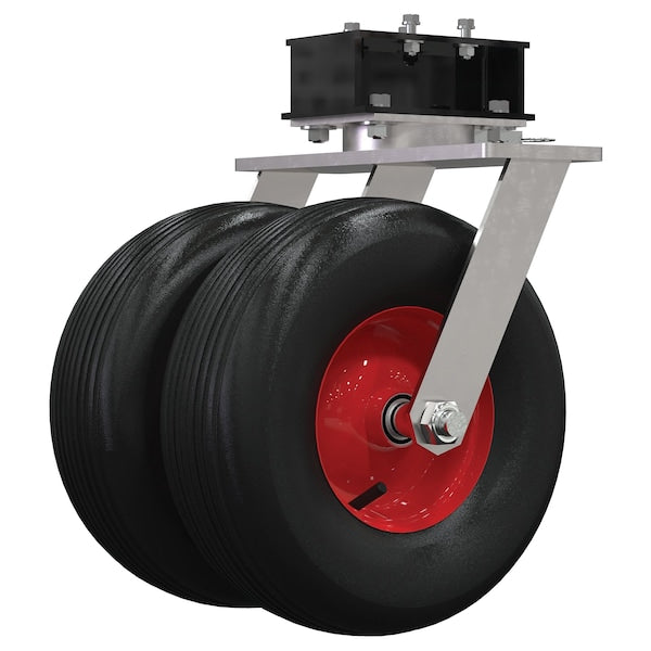 Vestil FHS-PNU-DT-RF Pneumatic Rubber Dual Tire 15-1/2 In. x 5-7/8'' Wheel For Steel Fixed Height Gantry Cranes 1K