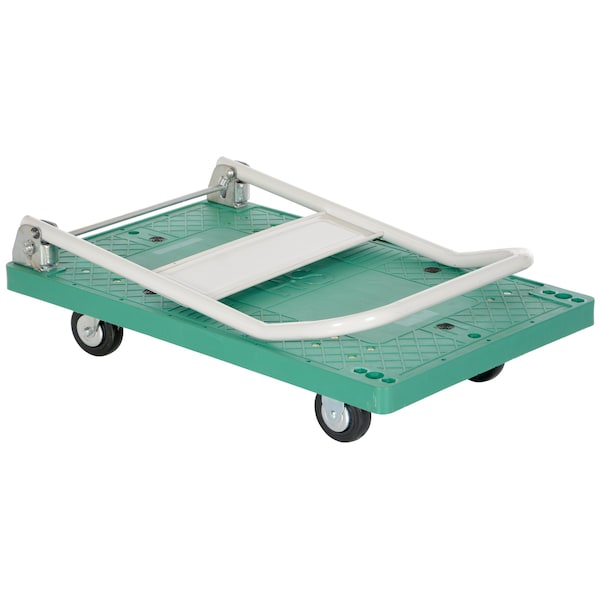 Vestil FPT-2133 Folding Handle Plastic Platform Truck 500lb Poly-On-Poly 33 1/2x21 1/2