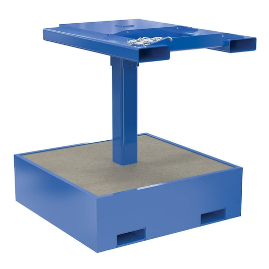 Vestil FWBC-4242-2-BC Steel Trash Bin Compactor 2,000 lb. Filled Weight Blue, Filled