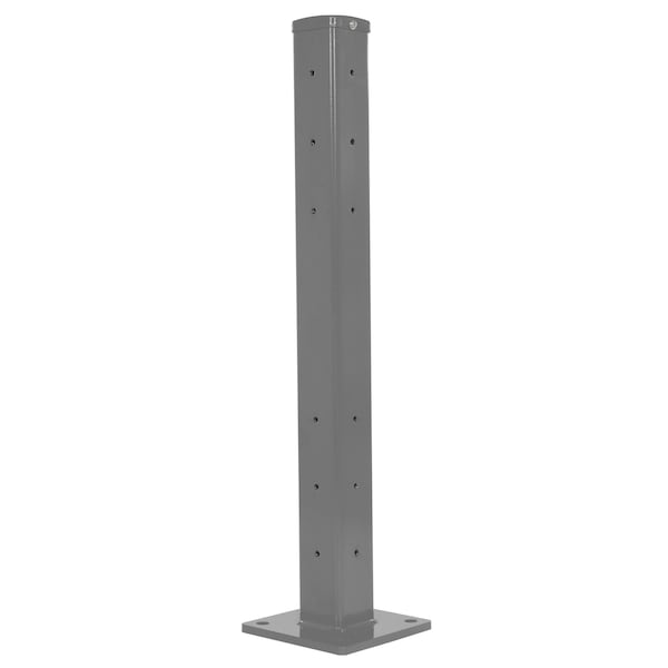 Vestil GR-F3R-BO-TP42-GYSG Rigid Tube Post 42In Bolt-On Style Gray Semi Gloss