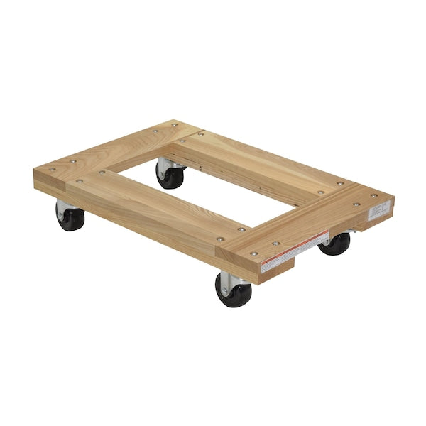 Vestil HDOF-1624-9-NM Tan Hardwood Dolly-Open Deck 900 lb Capacity Non-Marking 16 x 24