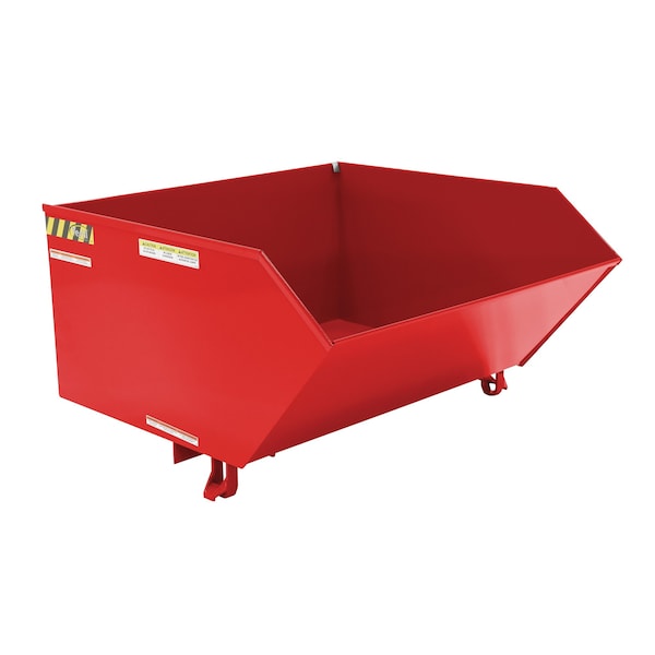 Vestil H-100-HD-SR Heavy Duty Low Profile Hopper 1 Cubic Yard Red
