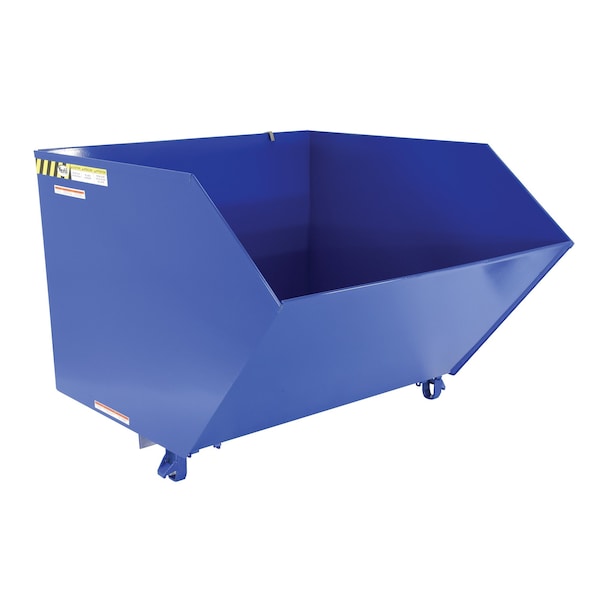 Vestil H-200-HD Heavy Duty Low Profile Hopper 2 Cubic Yard Blue