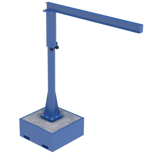 Vestil JIB-CB-50-8-10-BC Portable Jib, Concrete Base, 8 ft., 500
