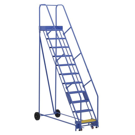 Vestil LAD-11-14-P 140 H Steel Warehouse Ladder, 58 deg Perf, 11 Step, 14", 11 Steps