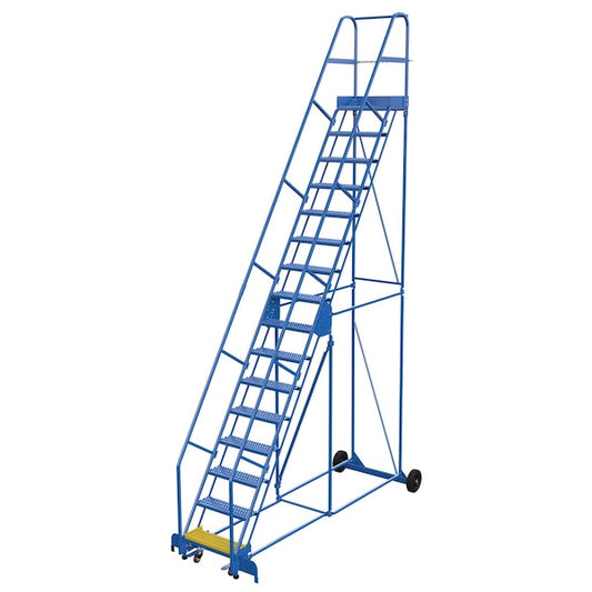 Vestil LAD-16-14-G 196 H Steel Warehouse Ladder, 58 deg Grip, 16 Step, 14", 16 Steps