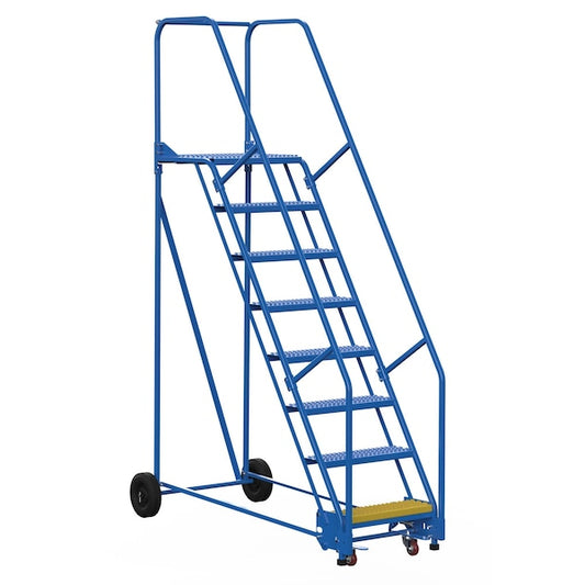 Vestil LAD-8-21-G 110 H Steel Warehouse Ladder, 58 deg. Grip, 8 Step, 21", 8 Steps