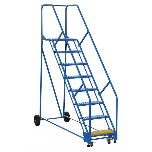 Vestil LAD-8-21-P-EZ 110 H Steel Warehouse Ladder, 50 deg. Perf, 8 Step, 21", 8 Steps