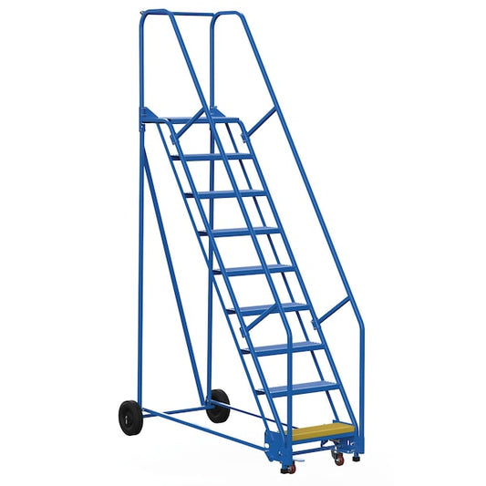 Vestil LAD-9-14-P 120 H Steel Warehouse Ladder, 58 deg. Perf, 9 Step, 14", 9 Steps