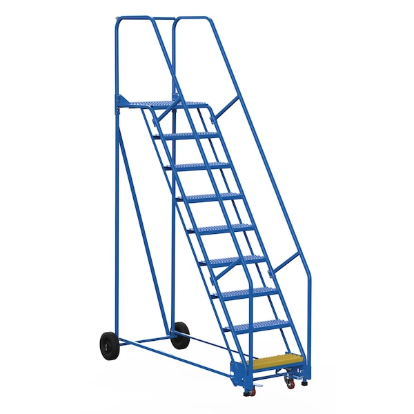Vestil LAD-9-21-G 120 H Steel Warehouse Ladder, 58 deg. Grip, 9 Step, 21", 9 Steps
