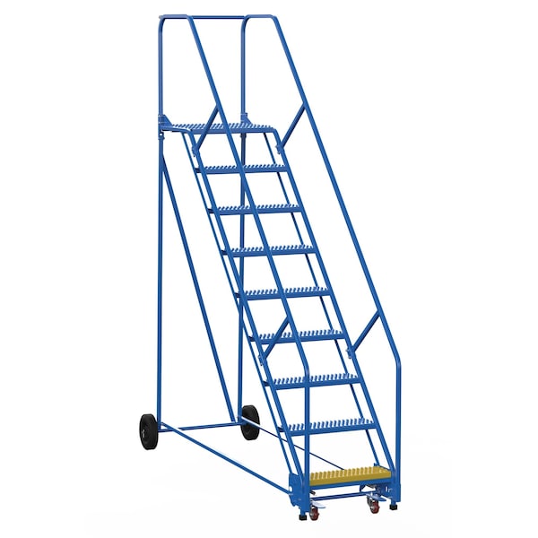 Vestil LAD-9-21-G-EZ 120 H Steel Warehouse Ladder, 50 deg. Grip, 9 Step, 21", 9 Steps