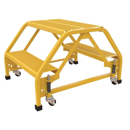 Vestil LAD-DD-P-26-2-P 1.67 ft Perforated Steel Stepladder W/ Casters