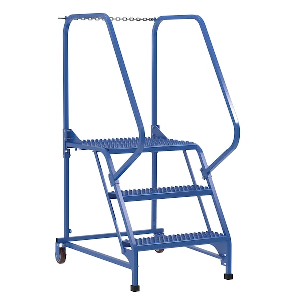 Vestil LAD-MM-3-G 60 H Steel Maintenance Ladder, 3 Step, Grip Strut, 3 Steps