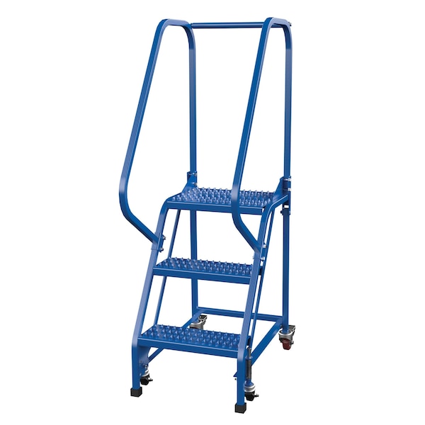 Vestil LAD-PW-18-3-G 60 H Steel PW Ladder, Grip Strut, 3 Step, 3 in Steps