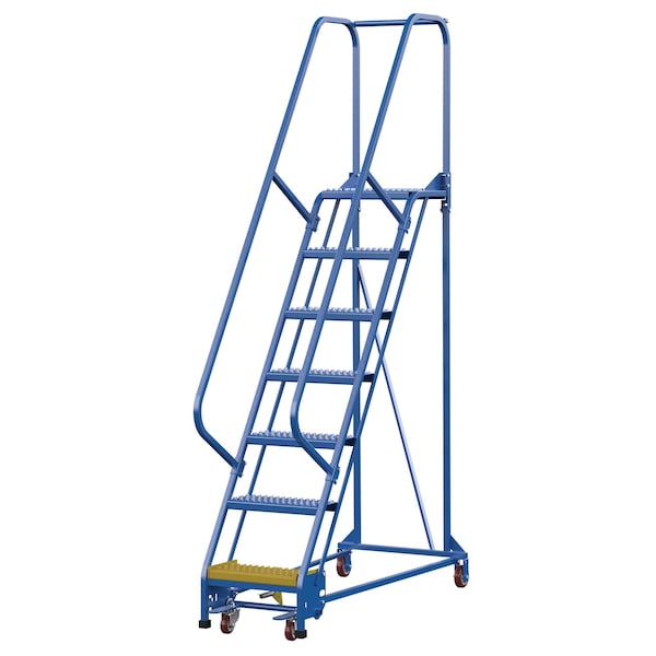 Vestil LAD-PW-18-7-G 100 H Steel PW Ladder, Grip Strut, 7 Step, 7 in Steps