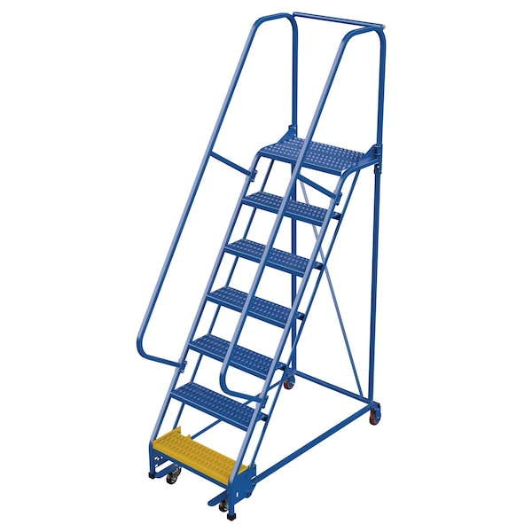 Vestil LAD-PW-26-7-G 100 H Steel PW Ladder, Grip Strut, 7 Step, 7 in Steps