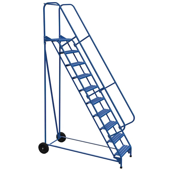 Vestil LAD-RAF-10-24-G 130 H Steel Roll A Fold Ladder, 58 deg., Grip, 10 Step, 10 in Steps