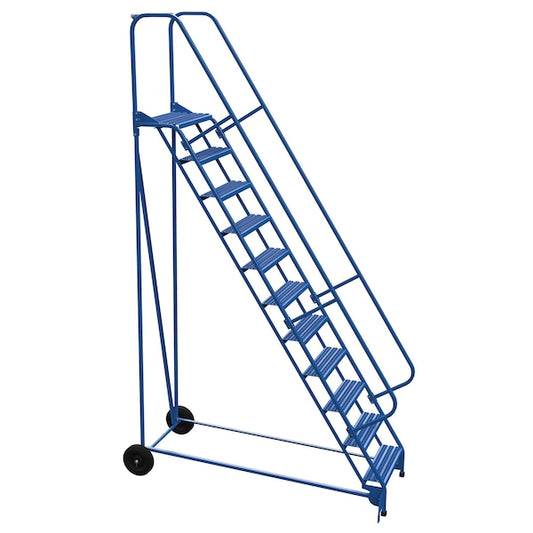 Vestil LAD-RAF-11-24-G 140 H Steel Roll A Fold Ladder, 58 deg., Grip, 11 Step, 11 Steps