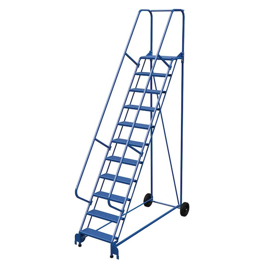 Vestil LAD-RAF-11-24-P 140 H Steel Roll A Fold Ladder, 58 deg., Perf, 11 Step, 11 Steps
