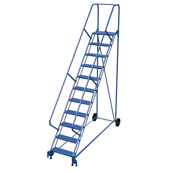 Vestil LAD-RAF-11-24-P-EZ 140 H Steel Roll A Fold Ladder, 50 deg., Perf, 11 Step, 11 Steps