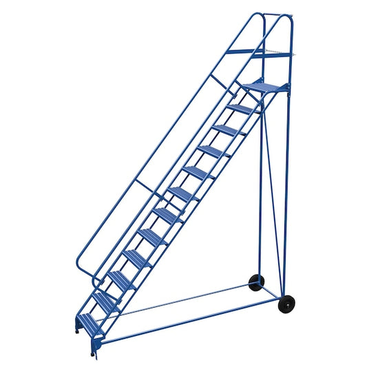 Vestil LAD-RAF-12-24-G-EZ 156 H Steel Roll A Fold Ladder, 50 deg., Grip, 12 Step, 12 Steps