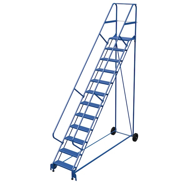 Vestil LAD-RAF-12-24-P-EZ 156 H Steel Roll A Fold Ladder, 50 deg., Perf, 12 Step, 12 Steps