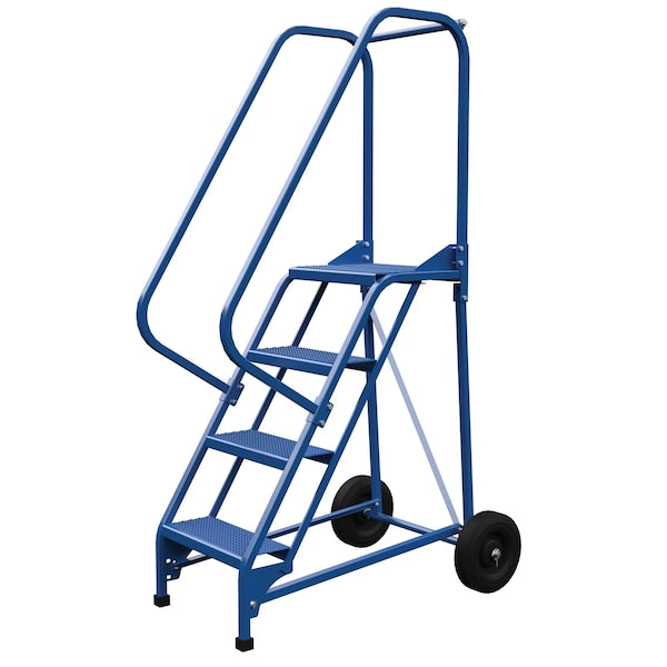 Vestil LAD-RAF-4-P 70 H Steel Roll A Fold Ladder, 58 deg., Perf, 4 Step, 4 Steps