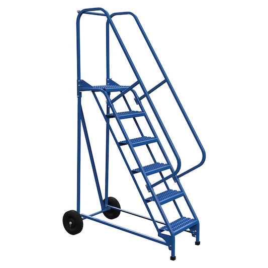 Vestil LAD-RAF-6-G 90 H Steel Roll A Fold Ladder, 58 deg., Grip, 6 Step, 6 Steps