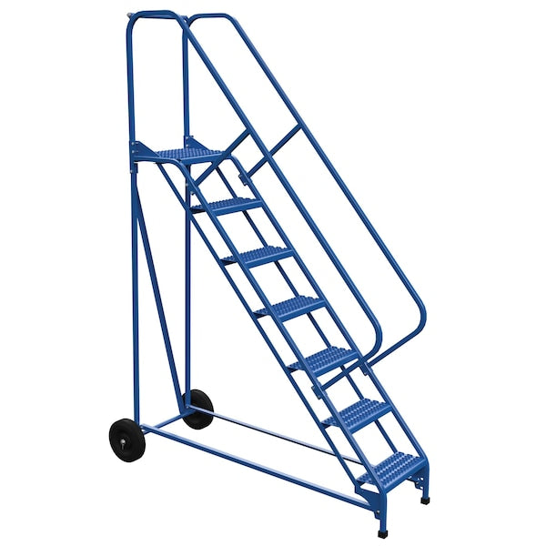 Vestil LAD-RAF-7-G-EZ 100 H Steel Roll A Fold Ladder, 50 deg., Grip, 7 Step, 7 in Steps