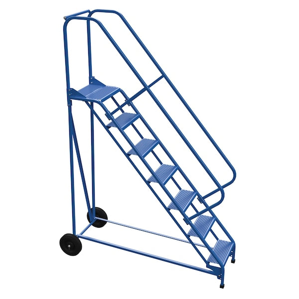 Vestil LAD-RAF-7-P-EZ 100 H Steel Roll A Fold Ladder, 50 deg., Perf, 7 Step, 7 in Steps