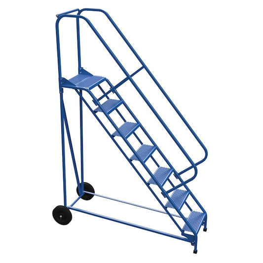 Vestil LAD-RAF-7-P-EZ 100 H Steel Roll A Fold Ladder, 50 deg., Perf, 7 Step, 7 in Steps