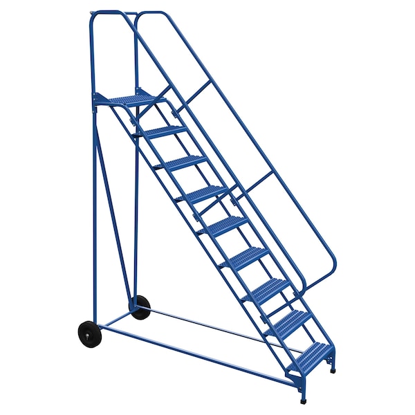 Vestil LAD-RAF-9-24-G-EZ 120 H Steel Roll A Fold Ladder, 50 deg., Grip, 9 Step, 9 Steps