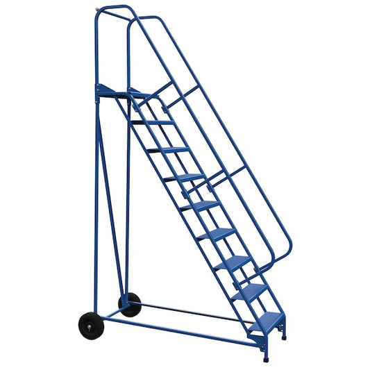 Vestil LAD-RAF-9-24-P 120 H Steel Roll A Fold Ladder, 58 deg., Perf, 9 Step, 9 Steps