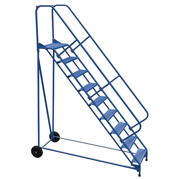 Vestil LAD-RAF-9-24-P-EZ 120 H Steel Roll A Fold Ladder, 50 deg., Perf, 9 Step, 9 Steps