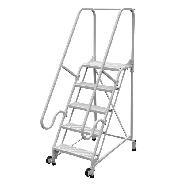 Vestil LAD-TRN-60-5-FDA 80 H Steel Tip N Roll Ladder, Grip, 5 Step, 58 deg., 5 Steps