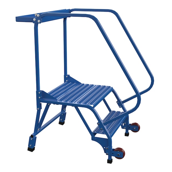 Vestil LAD-TRS-60-2-G 50 H Steel Tip N Roll Straddle, Grip, 2 Step, 58 deg., 2 Steps