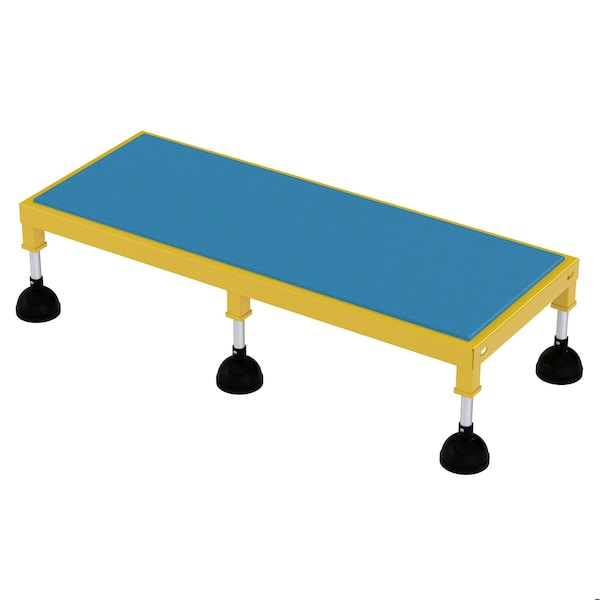 Vestil PAHT-L-1948 Portable Adj. Stand, 19x48, Low Ergo Deck, 8.75 Overall Height, Steel, Yellow