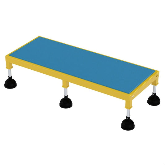 Vestil PAHT-L-1948 Portable Adj. Stand, 19x48, Low Ergo Deck, 8.75 Overall Height, Steel, Yellow