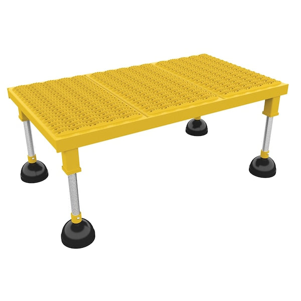 Vestil PAHW-H-1936 Portable Adj.Stand, 19x36, High, Serrated, 11.5 Overall Height, Steel, Yellow