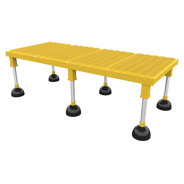 Vestil PAHW-H-1948 Portable Adj. Stand, 19x48, High Serrated, 11.5 Overall Height, Steel, Yellow